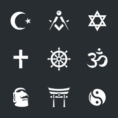 Vector Set of Religion Icons.