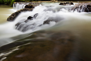 Beautiful Waterfall on rainy season on Than Bok Khorani national park in Thailand. Than Bok Khorani Waterfall.