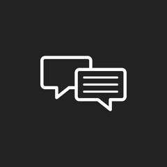 Speech bubble flat vector icon. Discussion dialog logo illustration. Business pictogram concept.