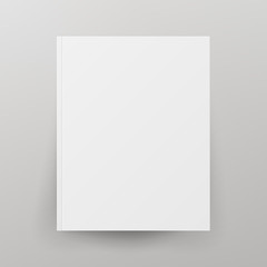 Blank Book Cover Isolated Vector. Illustration Isolated On Gray Background. Empty White Mock Up Template For Design