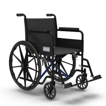 wheelchair isolated on white. 3D illustration, clipping path