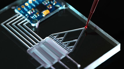 A lab-on-a-chip (LOC) is integration device with several laboratory functions