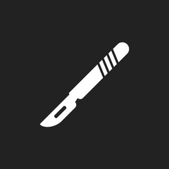 Medical scalpel vector icon. Hospital surgery knife sign illustration.