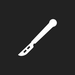 Medical scalpel vector icon. Hospital surgery knife sign illustration.