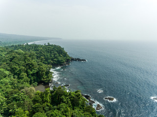 Fototapeta na wymiar Aerial Photography of Beaches in Equatorial Guinea