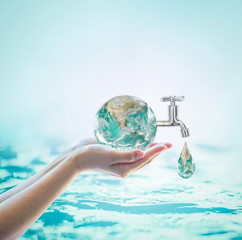 World water day, saving water campaign and environmental protection concept. Element of this image...