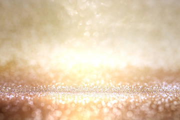 Abstract gold and silver bokeh background - obrazy, fototapety, plakaty