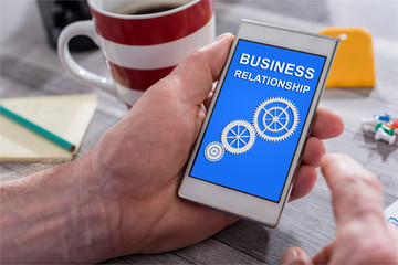 Business relationship concept on a smartphone