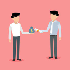 Giving Degree money and Degree vector illustration