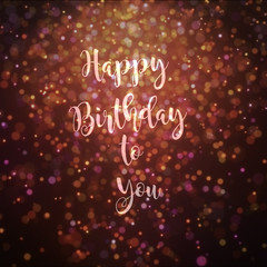 Happy birthday to you card golden colorful