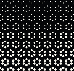 geometric seamless floral halftone vector pattern