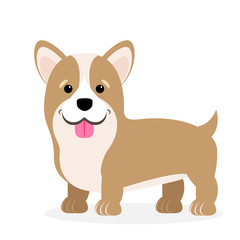 Vector illustration of a dog. Children's stylized picture. Welsh Corgi