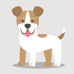 Vector illustration of a dog. Children's stylized picture. Jack Russell Terrier