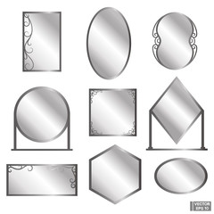 Set of mirrors metallic color