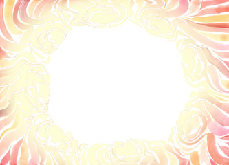   Рамка с нарисованными цветами на белом фоне. 