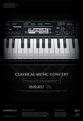 Fototapeta premium Music Grand Piano Poster Background Template