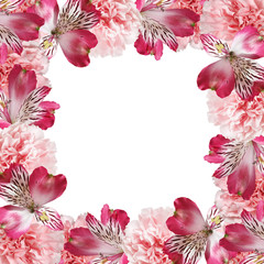 Fototapeta na wymiar Beautiful floral background of alstroemeria and carnations