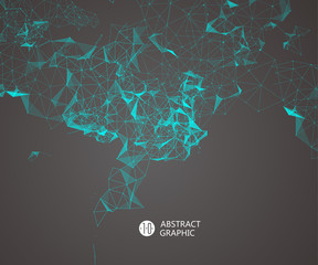Abstract graphic consisting of points, lines and connection, Internet technology.