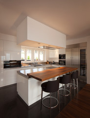 Modern kitchen in luxury apartment.
