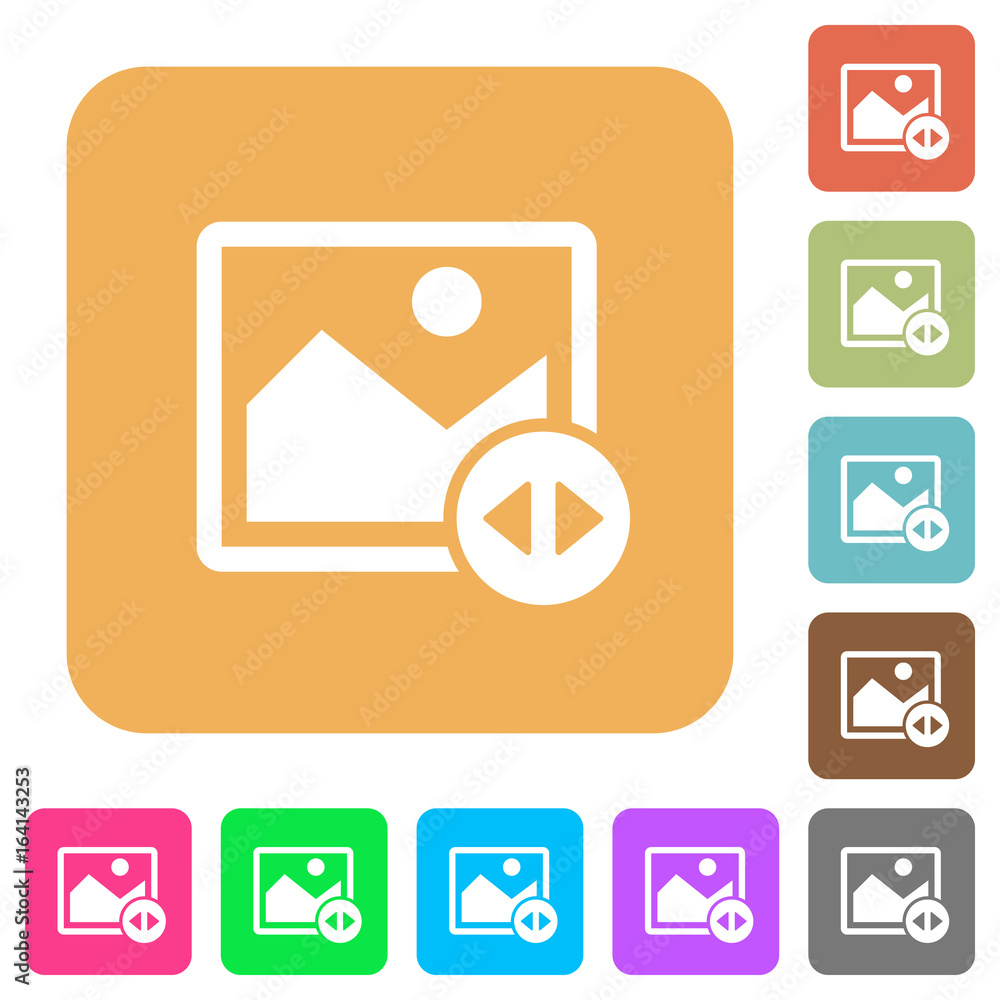 Poster horizontally move image rounded square flat icons