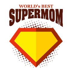 Supermom logo superhero World's best