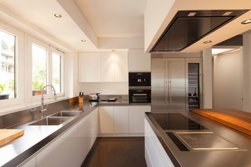 Closeup modern kitchen in luxury flat