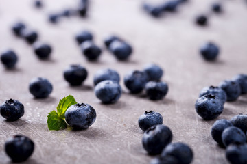 fresh summer Berries on the Gray Background. Blueberry.Food or Healthy diet concept.Super Food.Vegetarian.selective focus.