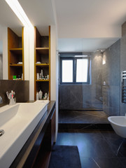 Modern bathroom in luxury apartment