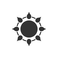 Obraz premium Stylized sun logotype. Icon of sun, flower. Isolated black logo on white background.