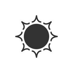 Stylized sun logotype. Icon of sun, flower. Isolated black logo on white background.