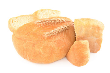 bread on a white background