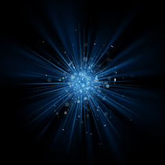 Blue light burst effect. EPS 10 vector