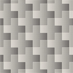 Fototapeta premium Vector Seamless Geometric Pattern. Regular Tiled Ornament. Cross Tilig Abstract Background. Modern Halftone Mosaic Texture.