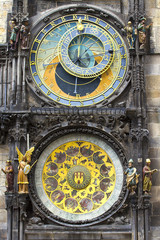 Fototapeta na wymiar Close up of the Prague astronomical clock, Czech Republic
