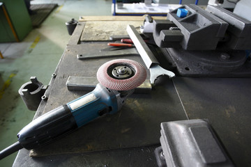 A grinder and other working tools