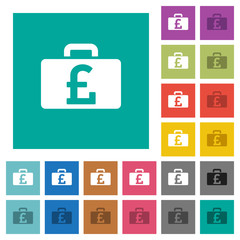 Pound bag square flat multi colored icons