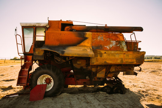Burn combine harvesting abandoned