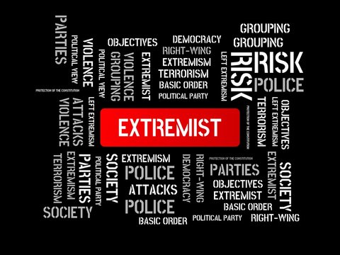 EXTREMIST - CONSERVATIVE - image with words associated with the topic EXTREMISM, word, image, illustration