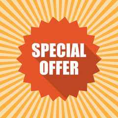 Seal stamp icon over yellow background. Special offer concept. Colorful design. Vector illustration