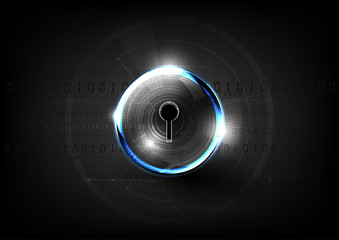 Technological global communication key lock modern sphere abstract background vector