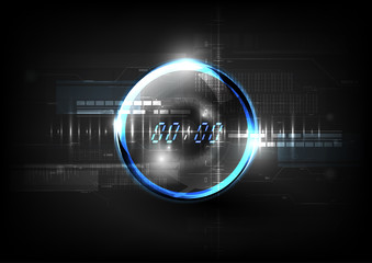 Technological global communication time modern sphere abstract background vector