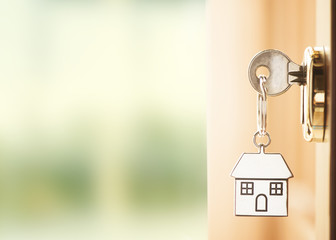 Front door with house keys