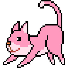 Fototapeta premium vector pixel art cat mischievous
