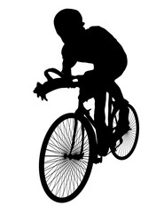 Fototapeta na wymiar Silhouettes of cyclists