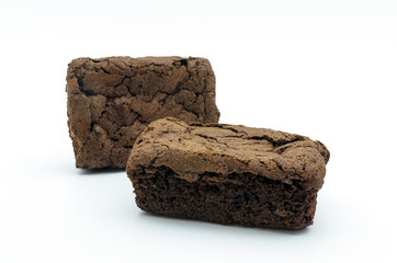 A Chocolate Brownie isolated on whtie background.