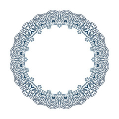 Circular Frame Pattern Embroidery Mandala Arabic Drawing Vector Logo Business Template 