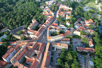 Uzupis district in Vilnius from above