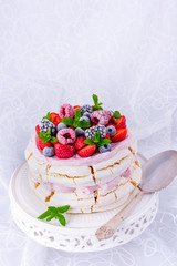 Pavlova with berry fruits