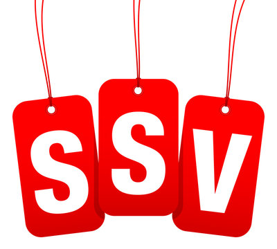 Rounded Hangtags "SSV" Red