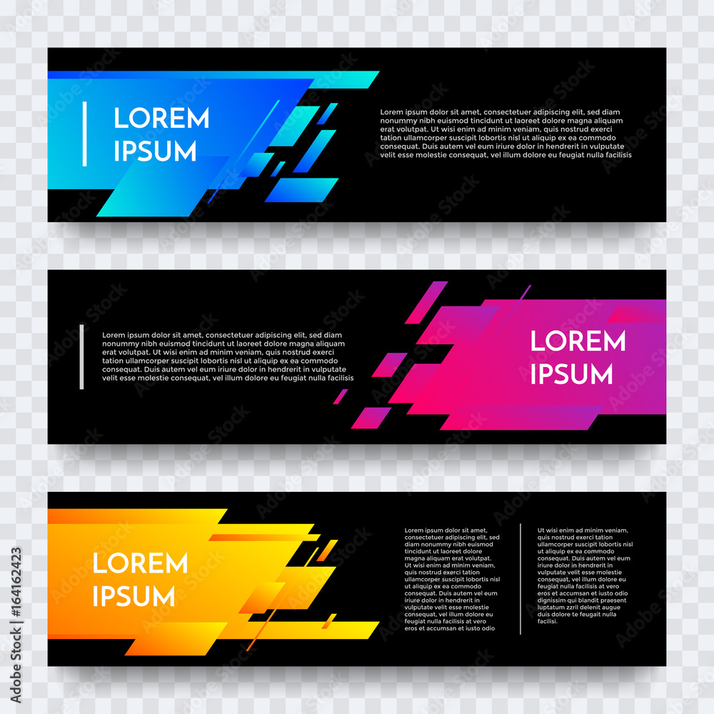 Aufkleber Web banners set for vector digital website background template